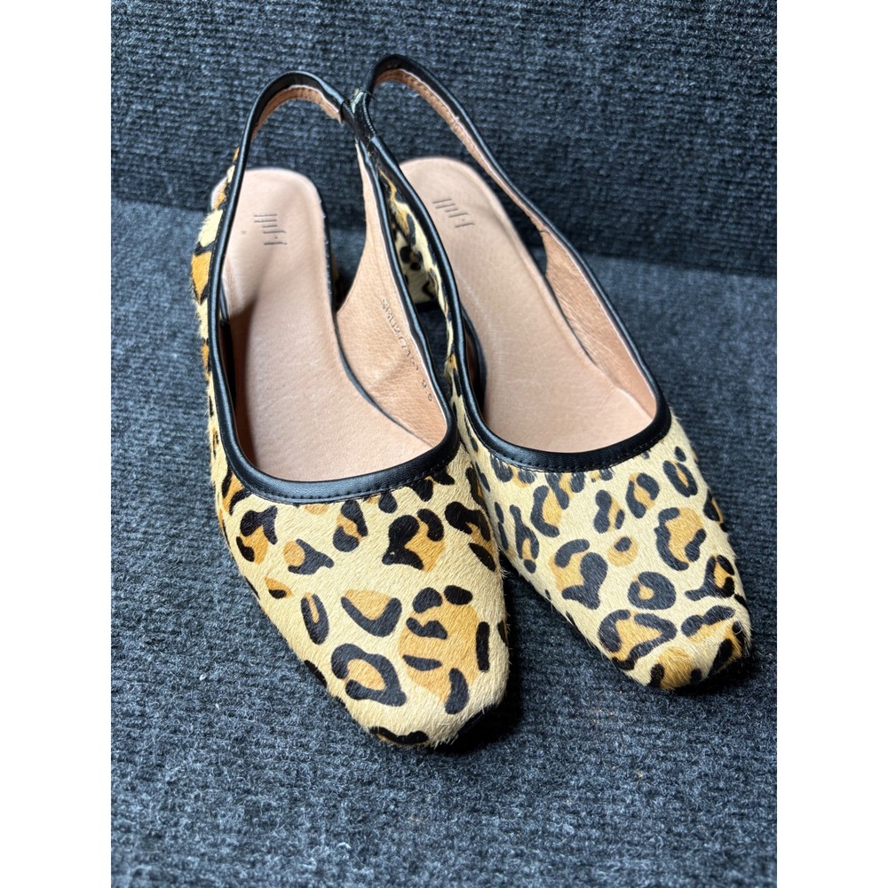 J. Jill Leopard Calf Hair‎ Slingback Block Heels Square Toe SHU277151 Womens 9.5